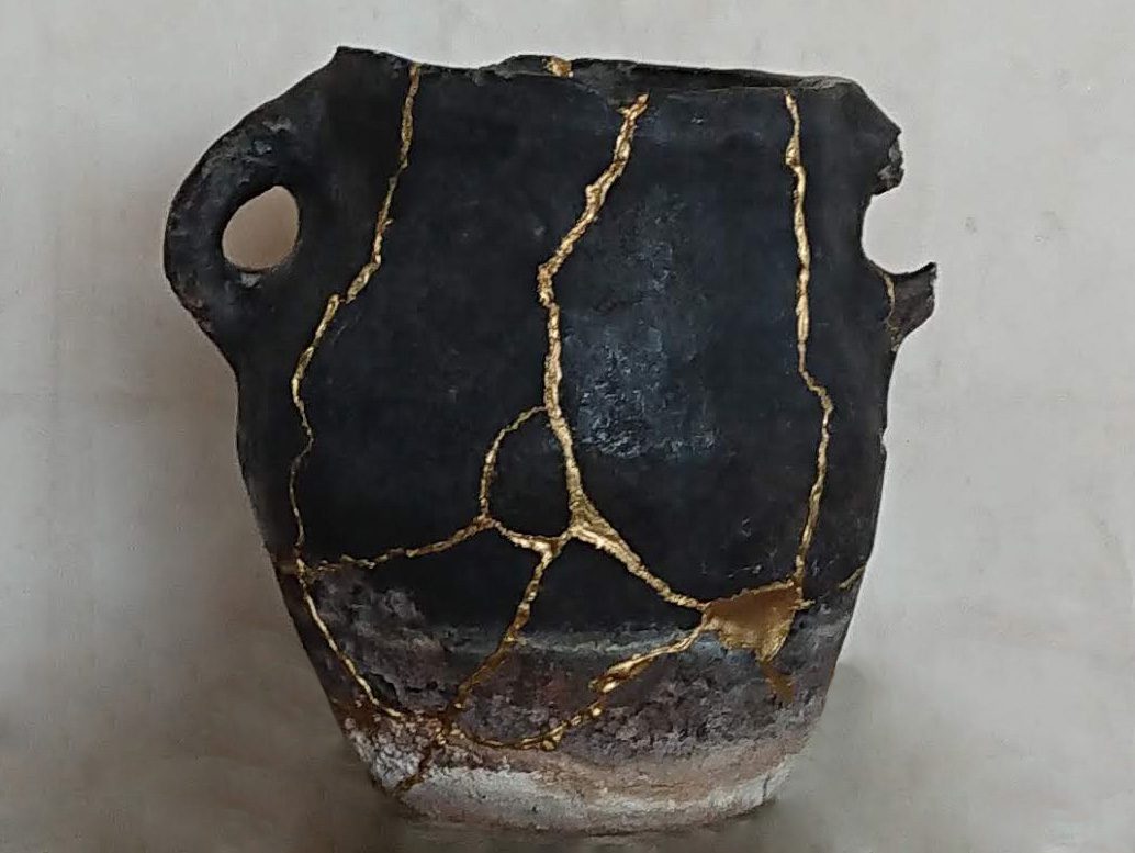 Ancient Cooking Pot Repaired Kintsugi